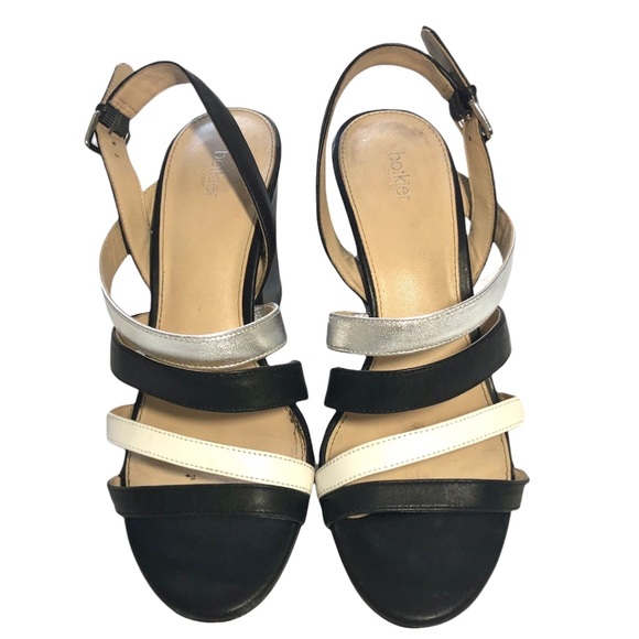 BOTKIER New York Sera Leather Sandal Heels Black Multi Sz 8.5 - Picture 3 of 12